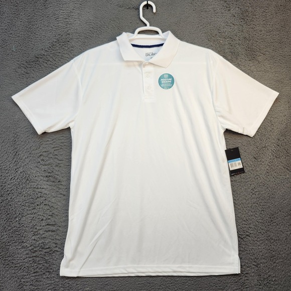 Galaxy Polo Shirt Mens 2XL White Moisture Wicking Performance Golf Athletic New - Picture 1 of 7